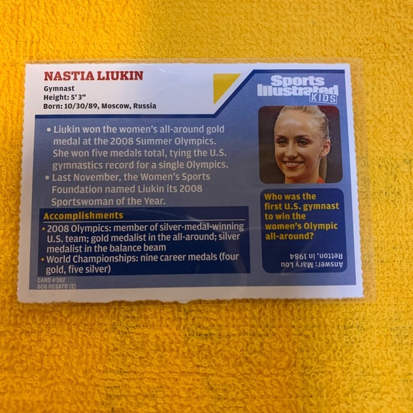 Nastia Liukin Olympic Card - Picture 2 of 2